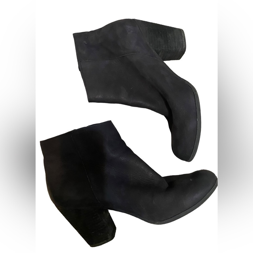 BP by Nordstrom booties in black leather outside zip 3” heel sz 8